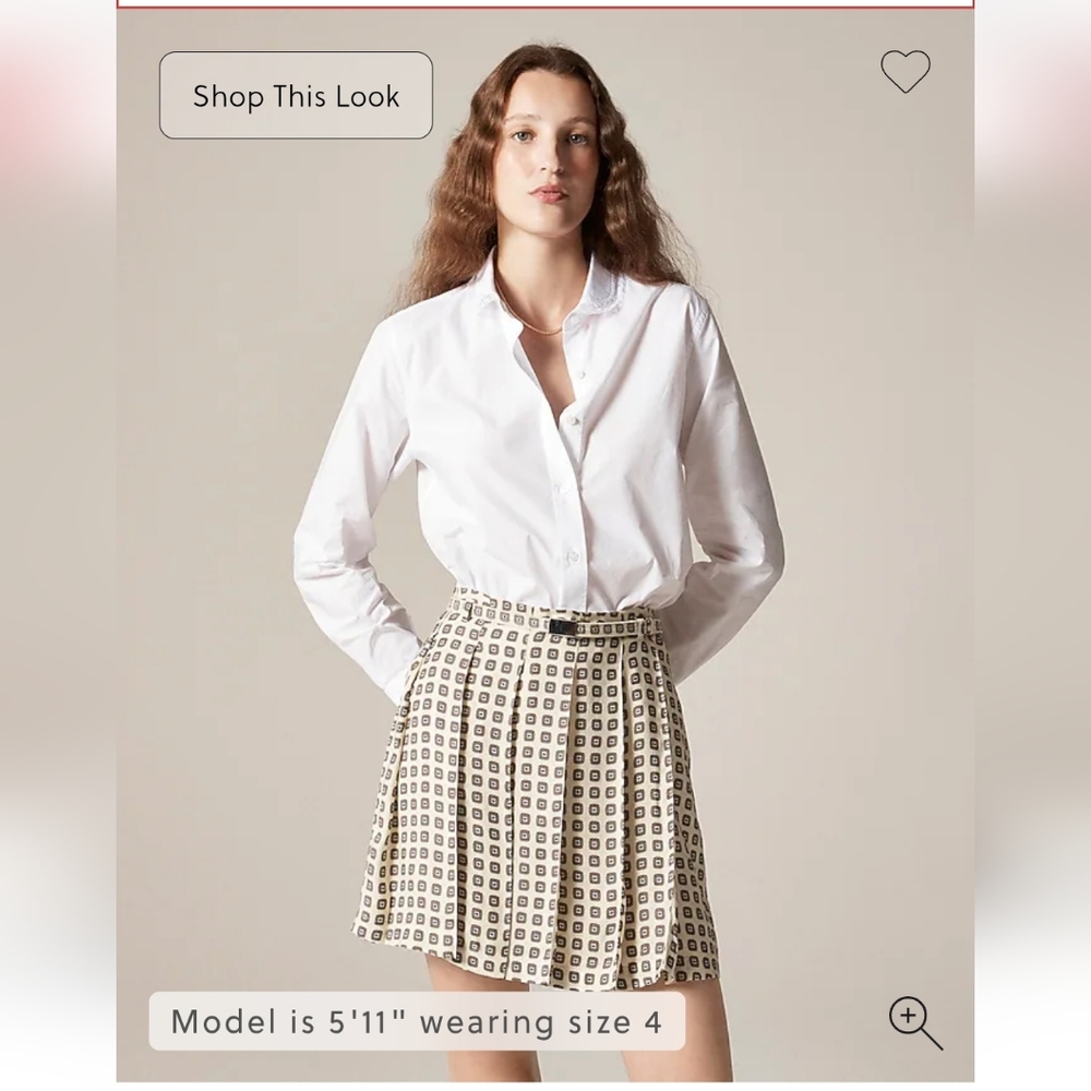 NWT J.Crew Women's Jules lace-collar shirt in cotton poplin Sz 8 $118